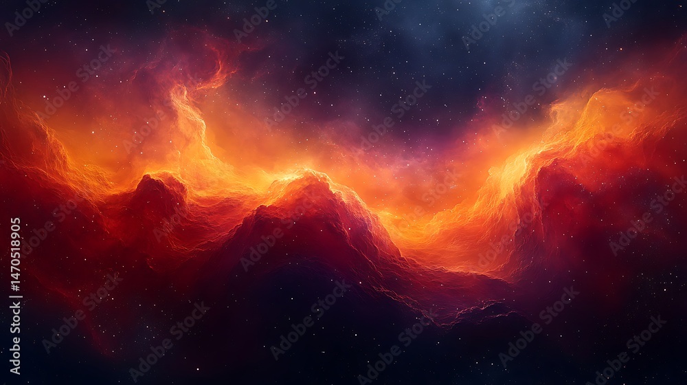 Fototapeta premium The Vast Cosmic Ocean A Journey Through Nebulae and Galaxies Amidst the Celestial Canvas