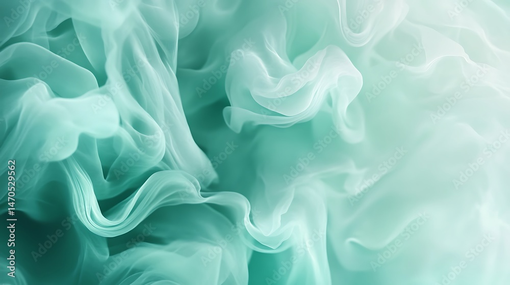 Obraz premium Teal Abstract Fabric Swirls.