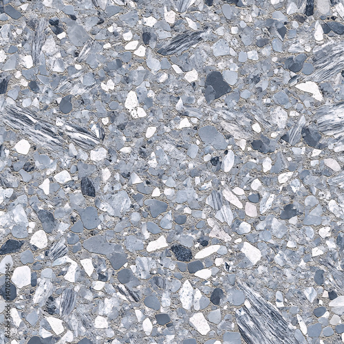 Wallpaper Mural Terrazzo Texture: An abstract surface of a unique terrazzo design, showcasing a captivating blend of natural stone elements. This photo encapsulates the beauty and depth of an intricate pattern. Torontodigital.ca