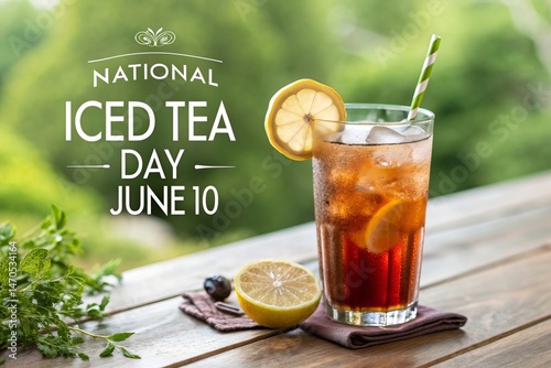 Refreshing Iced Tea on National Iced Tea Day Celebrate June 10th with a tall glass of iced tea lemon