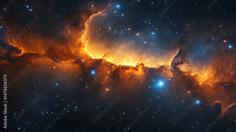 A Celestial Tapestry Exploring the Depths of Space with Stars and Cosmic Dust Radiating Light A Celestial Tapestry Exploring the Depths of Space with Stars and Cosmic Dust Radiating Light