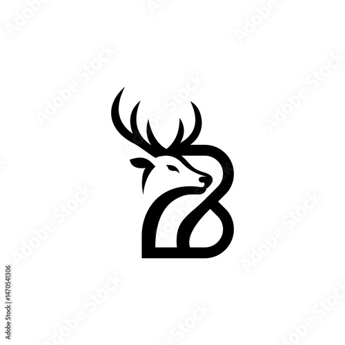 letter B deer logo