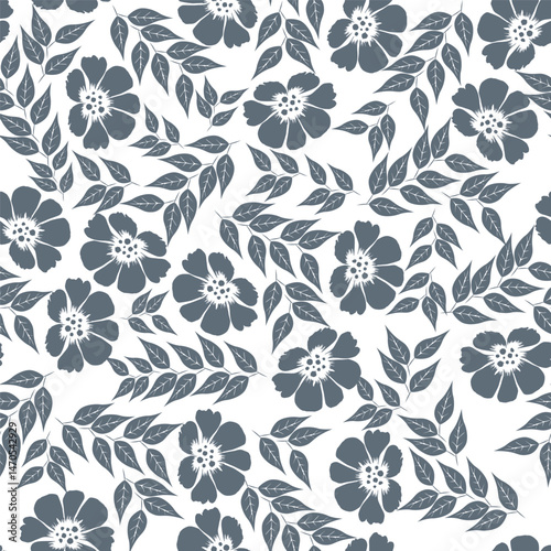 modern cotton flower seamless texture, outline hand drawn floral pattern, trendy one line textile pillow design, fashion wrapping paper sketch art, stylish home inspired print