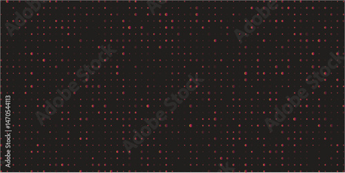 Abstract dark background with scattered reddish orange dots representing digital data or network connectivity creating a modern design aesthetic
