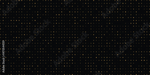 Abstract golden dot pattern against black background decorative design ideal for digital wallpapers and modern graphic design projects