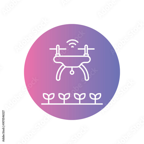 Agricultural Drone Icon vector stock illustration