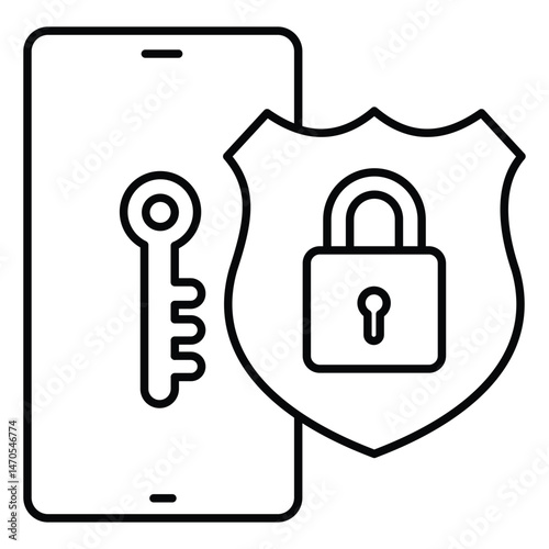 Two-Factor Authentication Icon With Secure Verification Code And Mobile App