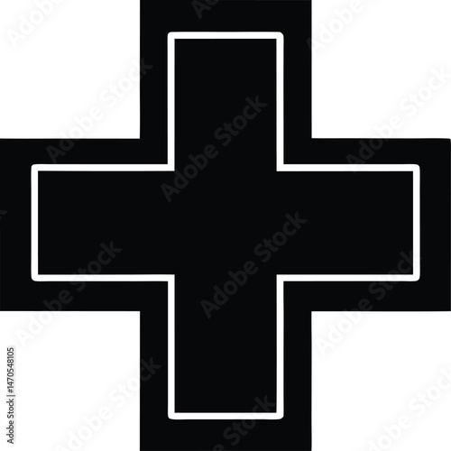 medical cross silhouette icon vector illustration