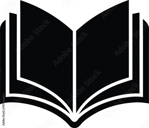 open book silhouette icon vector illustration