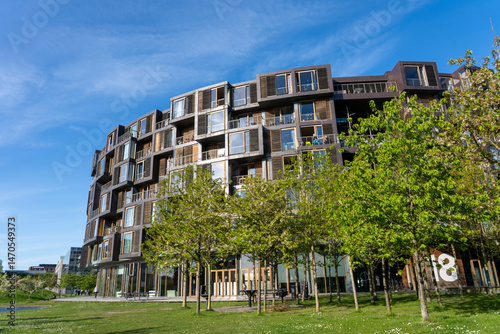 Copenhagen, Denmark - May 06, 2025: Tietgenkollegiet (The Tietgen Residence Hall, designed by Lundgaard and Tranberg), an award-wining student residence