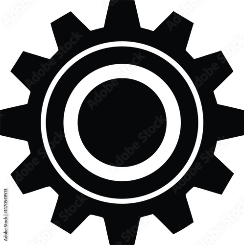 settings gear silhouette icon vector illustration