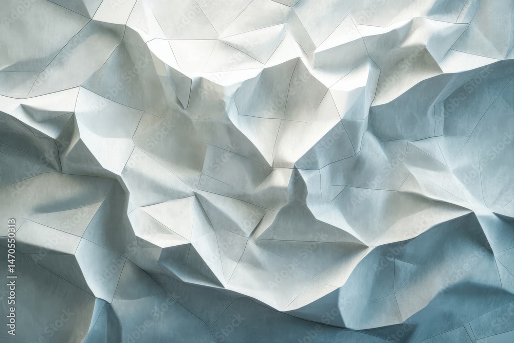 Fototapeta premium Abstract crumpled paper texture with geometric folds for backgrounds and artistic projects.