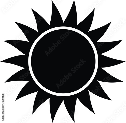 sun weather silhouette icon vector illustration