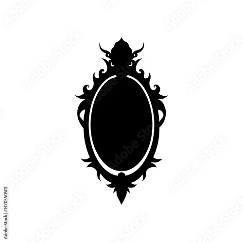cursed mirror silhouette on white background  .svg