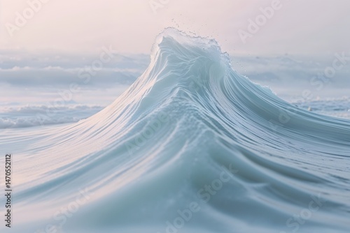 Early morning sea waves in bed tones.