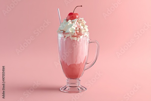 Wallpaper Mural Strawberry Milkshake Pink Sweet Dessert. Torontodigital.ca