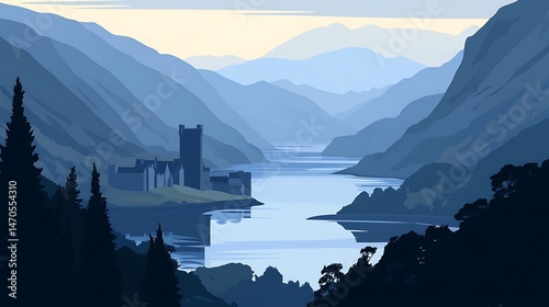 Castle Lake Mountain Landscape.