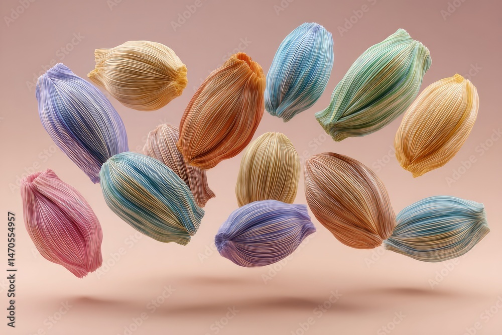 Fototapeta premium Abstract Floral Elements Pastel Colors.