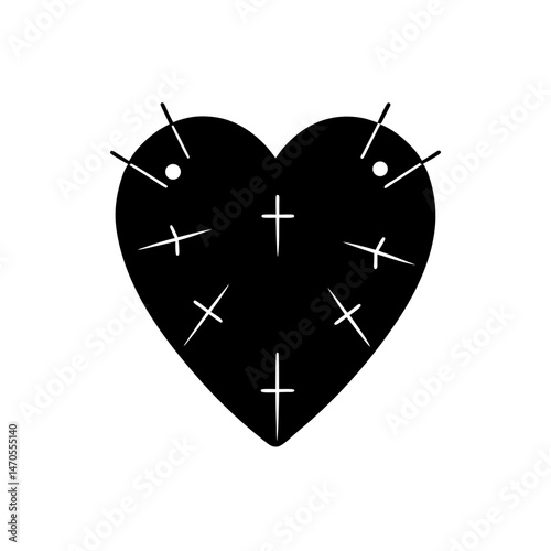 voodoo heart with pins vector on white background 