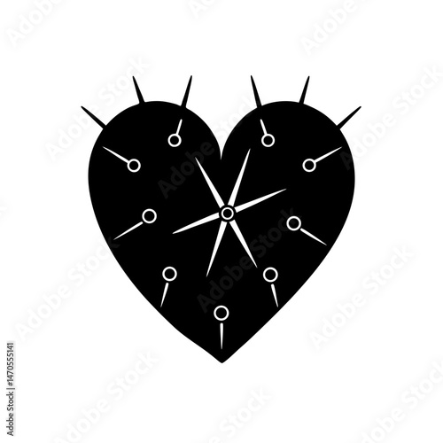 voodoo heart with pins vector on white background  