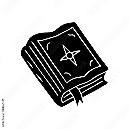 witch s spell book vector on white background  