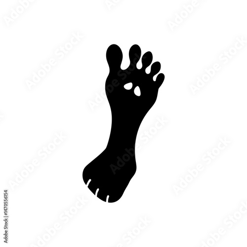 zombie foot icon on white background  .svg