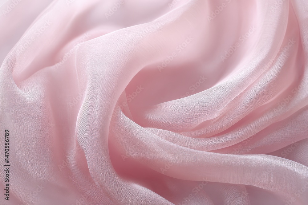 Obraz premium Soft pink fabric with delicate folds and subtle sheen. Elegant and luxurious texture.