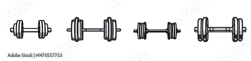 Variety of dumbbells in different sizes for weight training and exercise routines