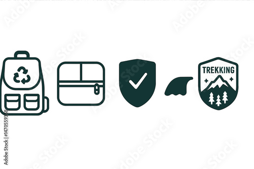 Icons for eco travel include a backpack, cube, sleeve, wave, and badge