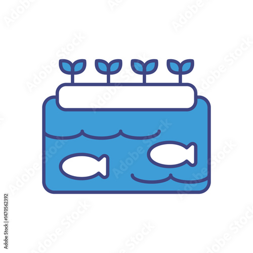 Aquaponics System Icon vector stock illustration