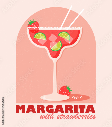 Poster for summer cocktail Margarita
