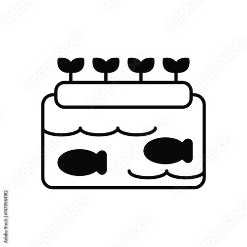 Aquaponics System Icon vector stock illustration