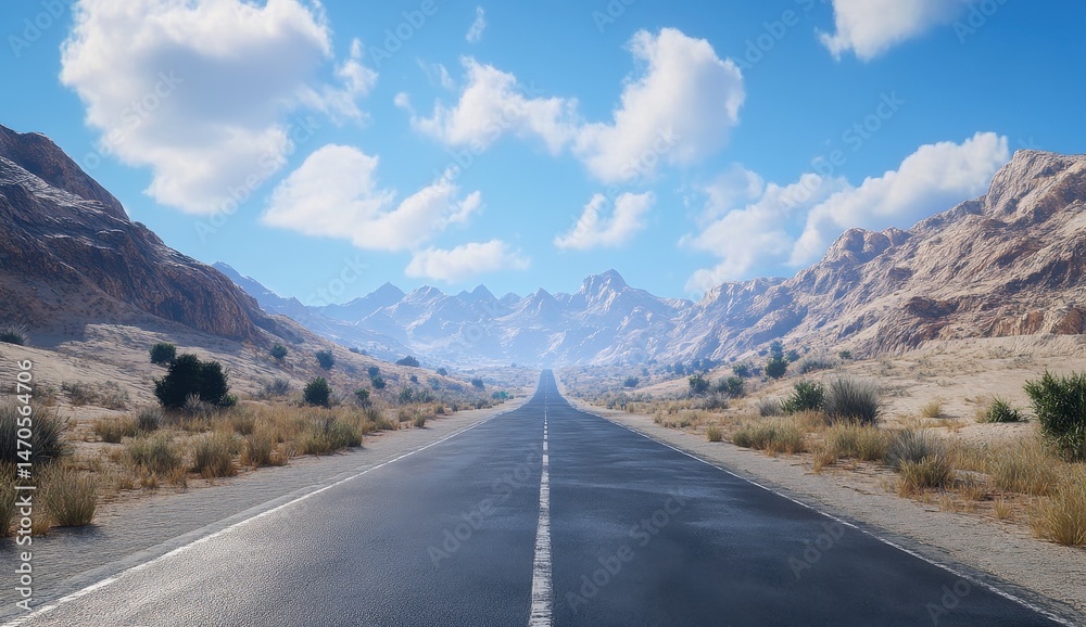 Naklejka premium Desert Highway Adventure