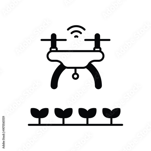 Agricultural Drone Icon vector stock illustration