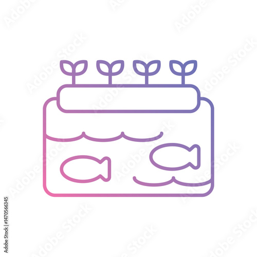 Aquaponics System Icon vector stock illustration
