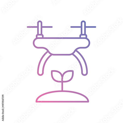 Farm Drone Sprayer Icon vector stock illustration
