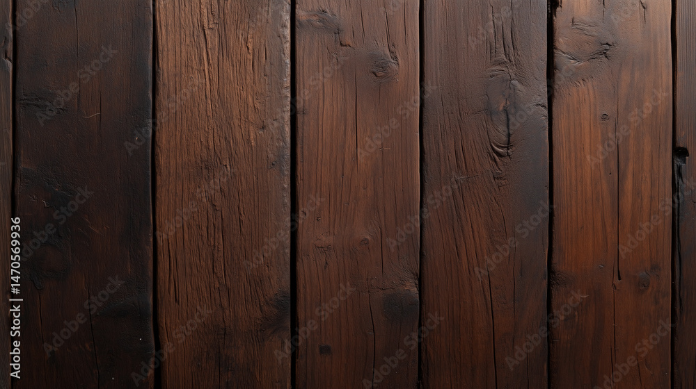 Naklejka premium Dark wooden planks create a rustic and warm atmosphere in a cozy interior setting