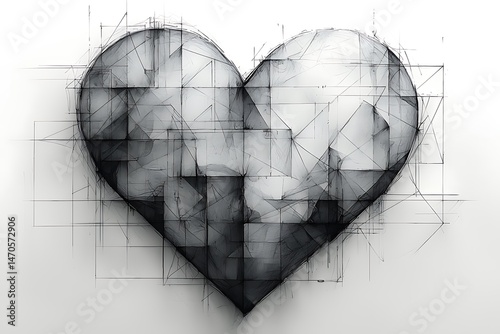 Abstract heart made of intersecting lines high resolution images