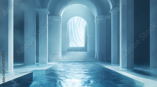 Futuristic celestial temple. [Vortex Temples] | Whispering Vortex | murmuring wind. Illustration