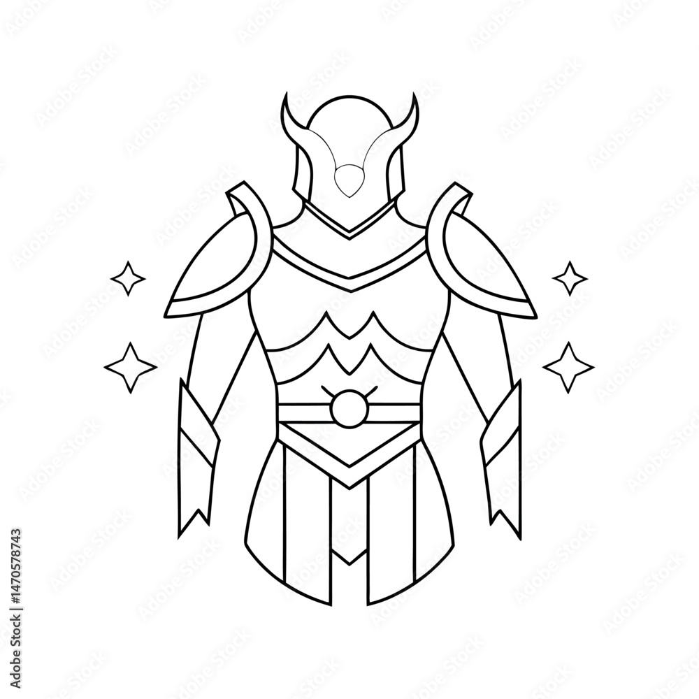 FX Integrated Costume Line Drawing Vector Art Illustration