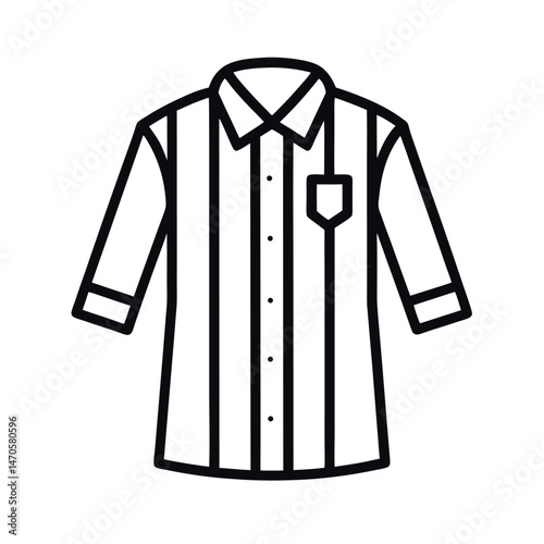 Jail Inmate Uniform Line Art Vector Silhouette Drawing
