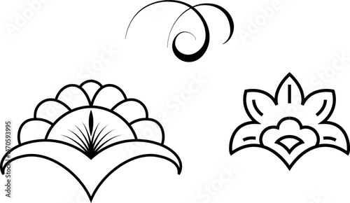 black and white set of delimiters for text, dividers