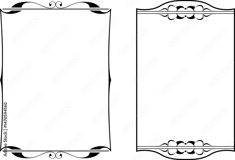 vector frames black on a white background, vintage