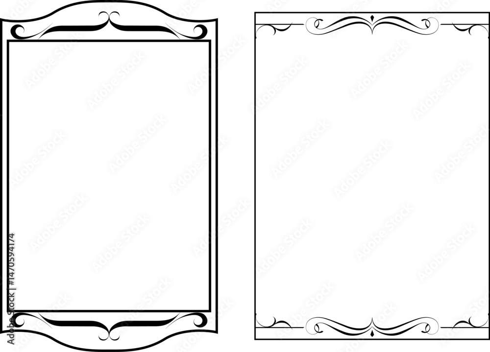 vector frames black on a white background, vintage