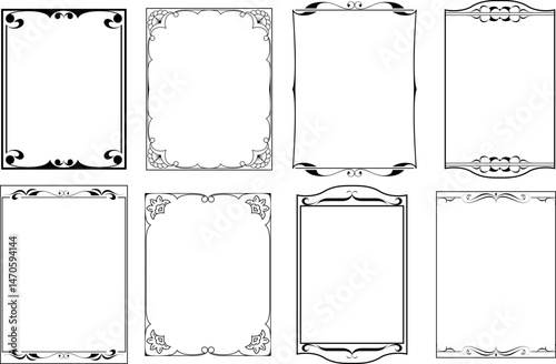 Obraz na płótnie vector frames black on a white background, vintage w salonie