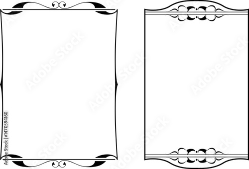 Obraz na płótnie vector frames black on a white background, vintage w salonie