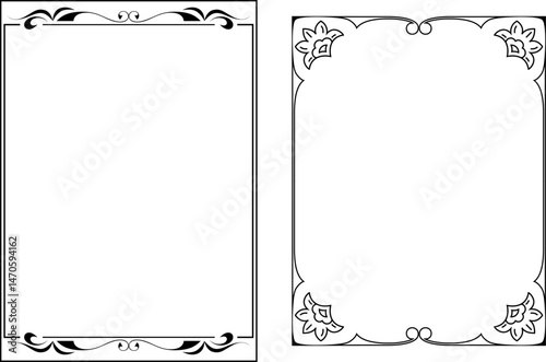 vector frames black on a white background, vintage