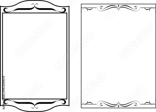 Obraz na płótnie vector frames black on a white background, vintage w salonie