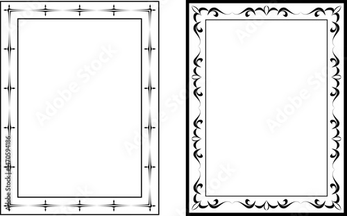 Obraz na płótnie vector frames black on a white background, vintage w salonie
