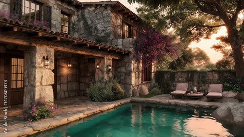 Wallpaper Mural Charming rustic villa with swimming pool Torontodigital.ca